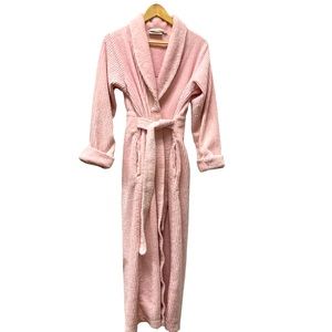 Norm Thompson Robe Womens Medium Pink Chenille Terry Cloth Cotton Vintage